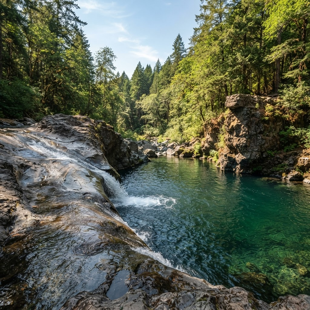 Triangle Lake Slide Rock (Lake Creek Falls)